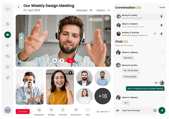 Virtual meeting dashboard