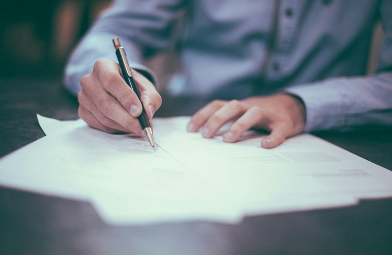 Commercial contracts on a chambers desk